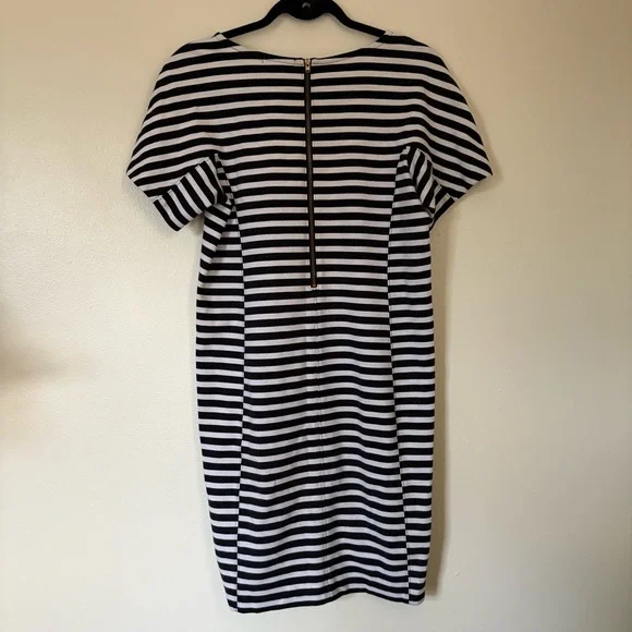 J. Crew Black and White Striped Midi Dress Size Small - Picture 9 of 13